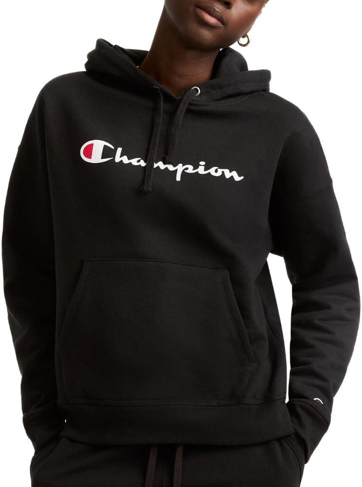 Champion Women's Pullover Fleece Hoodie, Loose Fit, Midweight, Script Logo, XX-Large