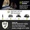 Instant Tent, 6 Person Blackout Tents for Camping with Top Rainfly | 60s Easy Setup Pop Up Tent, Waterproof & Light-Blocking Cabin Camping Tent for Family,Expandable Carry Bag,10'L X 9'W X 6.1'H