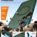 BXYJY for iPhone 17 Case Magnetic with Stand, Camera Control Button, Full Lens Protection, Compatible with MagSafe, Military Grade Protection, Translucent Matte Thin Hard Case for iPhone 17, Green