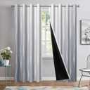 Light Blocking Gradient Blackout Curtains Ombre Gradient Grey Thermal Insulated Grommet Curtains 84 inch Length Window Treatments for Bedroom Living Room, 2 Panels 52x84 inch