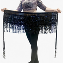 Belly Dancing Sequins Hip Scarf Belt Performance Wear Halloween Costume Wrap Skirt