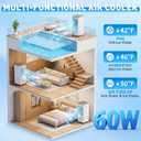 Portable Air Conditioners, 2.5 Gal Evaporative Cooling Fans that Blow Cold Air, 3 Speeds Portable AC Unit, Quiet Swamp Cooler w/Timer & Remote, Windowless Air Conditioner for Bedroom Office Garage
