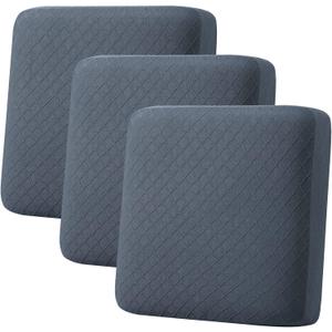 hyha Outdoor Couch Cushion Covers, Sectional Couch Sofa Covers Washable, Jacquard Diamond Lattice, Stretch Sofa Seat Cushion Cover for Indoor/Outdoor Patio Furniture (3 Pieces, Grey)