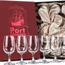 GLASSIQUE CADEAU Port and Dessert Wine, Sherry, Cordial, Aperitif Tasting Glasses | Set of 6 Small Crystal 7 oz Sippers | Mini Short Stem Nosing Taster Copitas