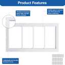 NeatiEase 2 Pack Shed Windows 10"x23", Transom Window Fixed Design with Tempered Glass for Playhouses, Sheds, Garage and Chicken Coops (White)