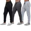 3 Pack Fleece Active Athletic Workout Jogger Sweatpants for with Pocket and Drawstring S