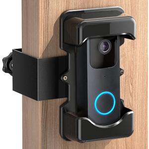 COOLWUFAN Anti-Theft Video Doorbell Mount, Adjustable Height(3.7-5.1), Compatible with Most Brand Video Doorbell, No-Drill Mounting Bracket for Most Brand Video Bell (Black)