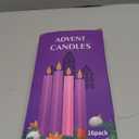 16-Pack Christmas Advent Candles (12 Purple & 4 Pink), 10 Inch Taper Candles for Holiday Decor - Unscented, Dripless & Long-Lasting for Church, Christmas, Weddings and Table Centerpieces