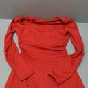 Kaximil Women's Square Neck Ruffle Hem Mini Dress Ruched Waist Long Sleeve Corset Short Party Dresses M