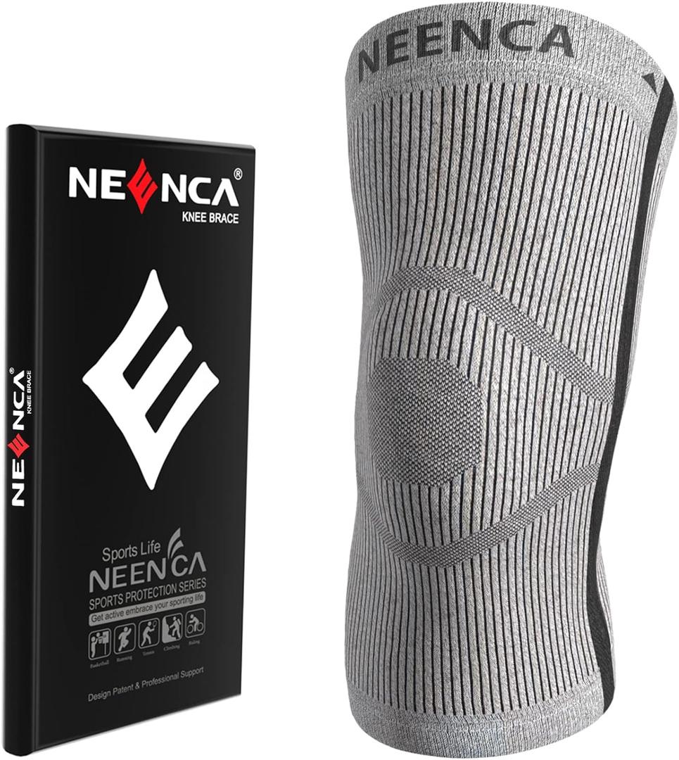 NEENCA Knee Sleeve  Knee Braces for Knee Pain, Joint Pain Relief, Swelling, Inflammation Relief, and Circulation, Knee Support for Women and Men (Large, Gray)
