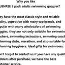 3 Pack Unisex Swim Goggles for Adults and Kids Ages 6+ with 3 Durable Cases