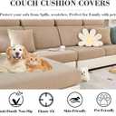 Soothing Home Sofa Covers, Sofa Hero Covers for Couch, Couch Cushion Covers, Sofa Covers Washable Sectional Couchs Covers Stretch Slipcovers for Pets (Khaki,Extra Large Single Seat Cover)