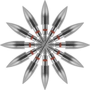 Stainless Steel Archery Field Points,Various Outside Diameter,100/125 Grains,Screw in Archery Field Tips(1 Dozen)