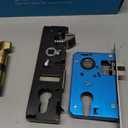 Storm Door Handle Replacement Set Stainless Steel Storm Door Handle with Lock Modern Exterior Door Parts Fits 4.45 - 7.9inch Hole Distance (Silver)