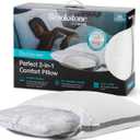 Brookstone 2-in-1 Comfort Memory Foam Pillow with Better Than Down Fill for Firm Yet Plush Feel - Innovative Hybrid Design Soft Bed Pillow with Dual-Sided Cool & Warmth Comfort All Seasons