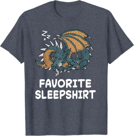 Dragon Dragons Nap Sleeping Sleep Pajama Nightgown T-Shirt, Small 