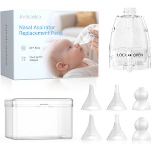 Nasal Aspirator Replacement Parts Compatible with GROWNSY, X-Bosak, Watolt Nose Sucker for Baby & Toddlers, Suction Chamber and 6pcs Silicone Tips Replacement Kit