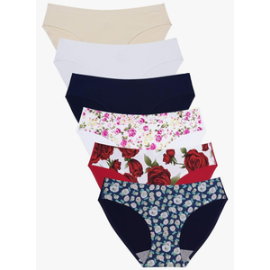 Wealurre Seamless Underwear Invisible Bikini No Show Nylon Spandex Women Panties, SIZE M