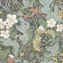 3 x HeloHo 16.14" X 393.7" Green Floral Wallpaper Peel and Stick Self Adhesive Removable Wallpaper Waterproof Contact Paper for Living Room Bedroom Decor