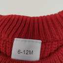 Toddler Baby Boy Girl Outfit Football Animal Embroidery Sweater Long Sleeve Cable Knit Pullover Sweaters Top (6-12, Red)