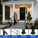 Hand Rails for Outdoor Steps-Adjustable Angle 4-5 Steps Stair Handrail-Galvanized Alloy steel-600 lb LC-Indoor Stair Railing Kit-Waterproof Exterior Porch Railing-Deck HandRail for Concrete Wood Step