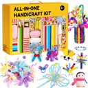 Fusihey Craft Supplies for Kids  Kids Craft Kit Box with 3000+ Pieces, Arts and Crafts Kit for Kids Ages 48 & 812, Storage Craft Box for Girls Boys, Bulk Art Materials Set Gift