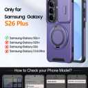 JAME for Samsung Galaxy S26+ Plus Case, Ring Holder Stand Kickstand, Slide Camera Cover with Screen Protector, Dual-Layer Shockproof Protective, Magnetic Accessory Friendly S26 Plus Phone Case, Purple