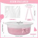 Colingmill Mother's Day Woven Gift Basket Empty for Women with Handles Ribbons Bow Tie Bag, Decorative Woven Gift Basket for Mom, Rope Storage Box Home Decor(14 x 10 x 5.5 Inch,Pink White)