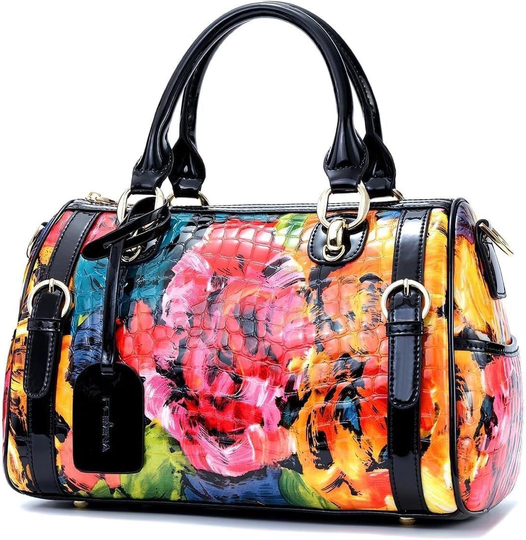 Medium Genuine Leather Shoulder Bags Purses Handbags for Women,Patent Leather Handbags,Leopard Print Crossbody Bags | Genuine Leather, Shoulder Bag, Handbags and Purses, Luxury Tote Bag, Crossbody Bags, Detachable Strap