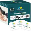 Mindful Design Lens Cleaning Wipes for Eyeglasses, 210ct - Individually Wrapped, Eye Glass Cleaning, Lens Wipes for Glasses/Sunglasses