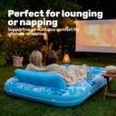 SLOOSH Inflatable Tanning Pool Lounger Float, 85" x 57" Extra Large Pool Floats Adult with Pillow, 4 in 1 Suntan Tub Raft Floatie,Sunbathing Bed Lounge for Water Blow Up Ball Pit Party Gifts, XL-Blue