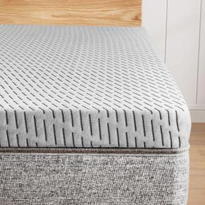 Bamboo Mattress Topper Queen Size 3 Inch, Cooling Gel & Bamboo Charcoal Memory Foam Mattress Topper for Back Pain Relief, Firm Dual-Layer Foam Bed Pad with Removable Cover