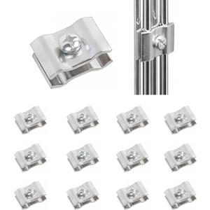 12 Pcs Gridwall Wire Grid Panel Connector with Screws Metal Joining Clip Accessories for Wall Grid Panels White