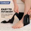 Comfpack Ankle Ice Pack Wrap for Swelling, FSA Eligible, Heel Ice Pack for Pain Relief, Hot Cold Therapy Cold Pack for Plantar Fasciitis, Achilles Tendonitis, Ankle Sprain, Foot Pain, Black