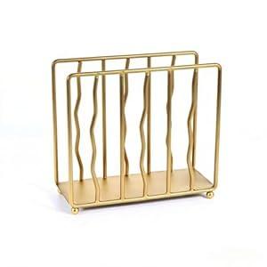 Mluyeri Napkin Holder for Table, Gold Modern Iron Standing Napkin Dispenser for Paper Napkins & Kitchen Dining & Countertops Cocktail Upright Napkin Holder Dispenser Suitable for All Room Decors