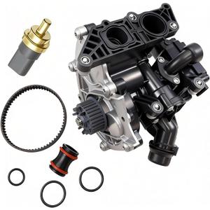 06L121111H Water Pump Thermostat Assembly with water temperature sensor fit for Beetle 2.0L 2018-2019, Passat B7 2.0L 2018-2020, A1 A3 Q3 Q7 2015-2020 Direct Replacement OE 06L121111J