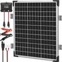 Voltset Solar Panel Kit 50W 12V, Solar Battery Trickle Charger Maintainer, Waterproof Solar Panel + Upgrade Charge Controller + Mount Bracket for Boat RV Motorcycle Marine