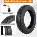 3.00-10 Tubeless Tire Front or Rear Scooter Tire for E-scooters, 1 Pack
