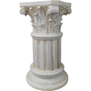 Exquisite Magnesium Oxide Corinthian Greek Column Pillar with Stand Base Pedestal for Indoor Outdoor Garden Backyard Courtyard Patio Office Decor23.9High,White