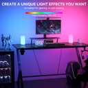 ROOTRO Touch Bedside Table Lamp, [Sleek Design & RGB Mode] 3 Way Dimmable Small Lamp for Bedroom, LED Lamp with Warm White Lights, Multi-Color Smart Nightstand Lamp for for Living Room Home Gifts