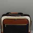 LOVEVOOK Rolling Laptop Bag Women, 17.3 Inch Laptop Briefcase with Wheels, Soft Sided Underseat Carry On Luggage Personal Item Suitcase for Work Travel Business, Black Brown Beige