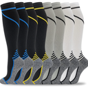 fenglaoda 8 Pairs Compression Socks for Men & Women 20-30 mmHg Knee High Nurse Pregnant Running Medical and Travel Athletic M