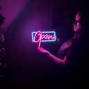 Modern LED Neon Open Sign - Energy Efficient Window Display Light for Business Storefront Office Home Bar Retail Shops Restaurants Cafes (Design 3)