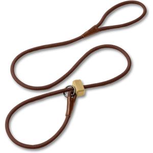 Fenrir Slip Leash 1.4m Professional Dog Training Lead to Stop Pulling, Perfect for Walks, Easy to Use, Spring Loaded Stopper, Light Weight and Durable (Brown)