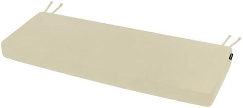 Favoyard Outdoor Bench Cushion 59 x 16 Inch Rainproof Patio Furniture Cushions 3-Year Color Fastness Garden Settee Porch Pads with Ties, Beige