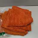 Mecatny Corduroy Fall Throw Pillow Covers 16x16 Set of 2, Neutral Decorative Soft Burnt Orange Boho Couch Pillow Covers with Broadside for Sofa Living Room, Rust