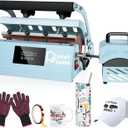 Tumbler and Hat Heat Press Machine, 2-in-1 Combo Machine for Cup and Cap with Gloves and High Temp Heat Resistant Tape for 11oz-30oz Sublimation Tumbler and All Caps, Blue
