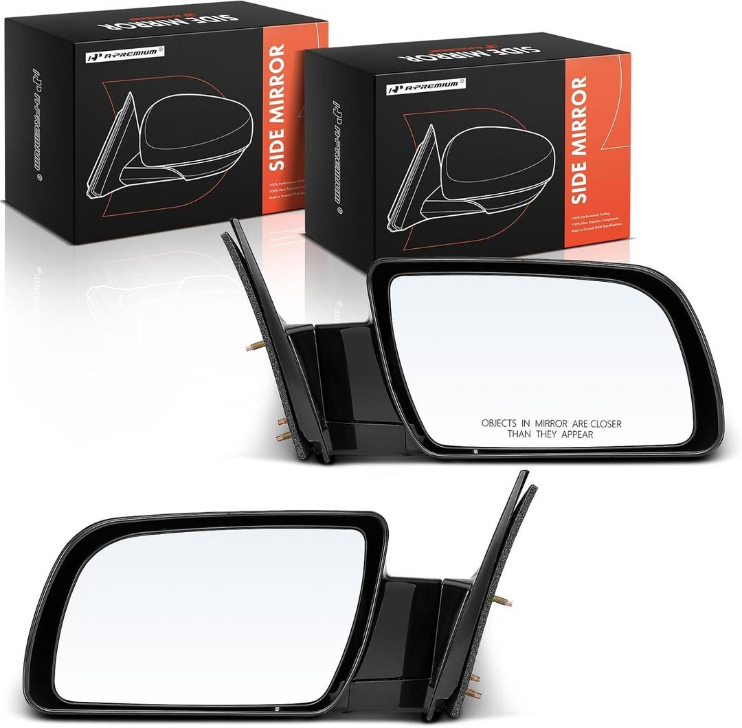 A-Premium Pair (2) Driver & Passenger Side Manual Door Mirror - Compatible with Chevy & GMC Model - Blazer, C/K 1500 2500 3500, Tahoe, Yukon - Non-Heated Manual Folding