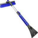 HEEYA Car Scraper with 12.6 Inch Large Brush Head, Extendable Snow Scraper for Windshield Window, Snow Brush and Ice Scraper for SUV Truck Automobile Vehicle - Blue