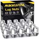 MIKKUPPA M12x1.5 OEM Wheel Lug Nuts, Replacement for 2001-2022 Ford Escape, 2012-2018 Focus, 2006-2020 Fusion Factory Wheels, Black One-Piece Style Large Acorn Seat Tire Nuts, Silver